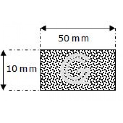 Rechthoekig mosrubber snoer | 10 x 50 mm | per meter
